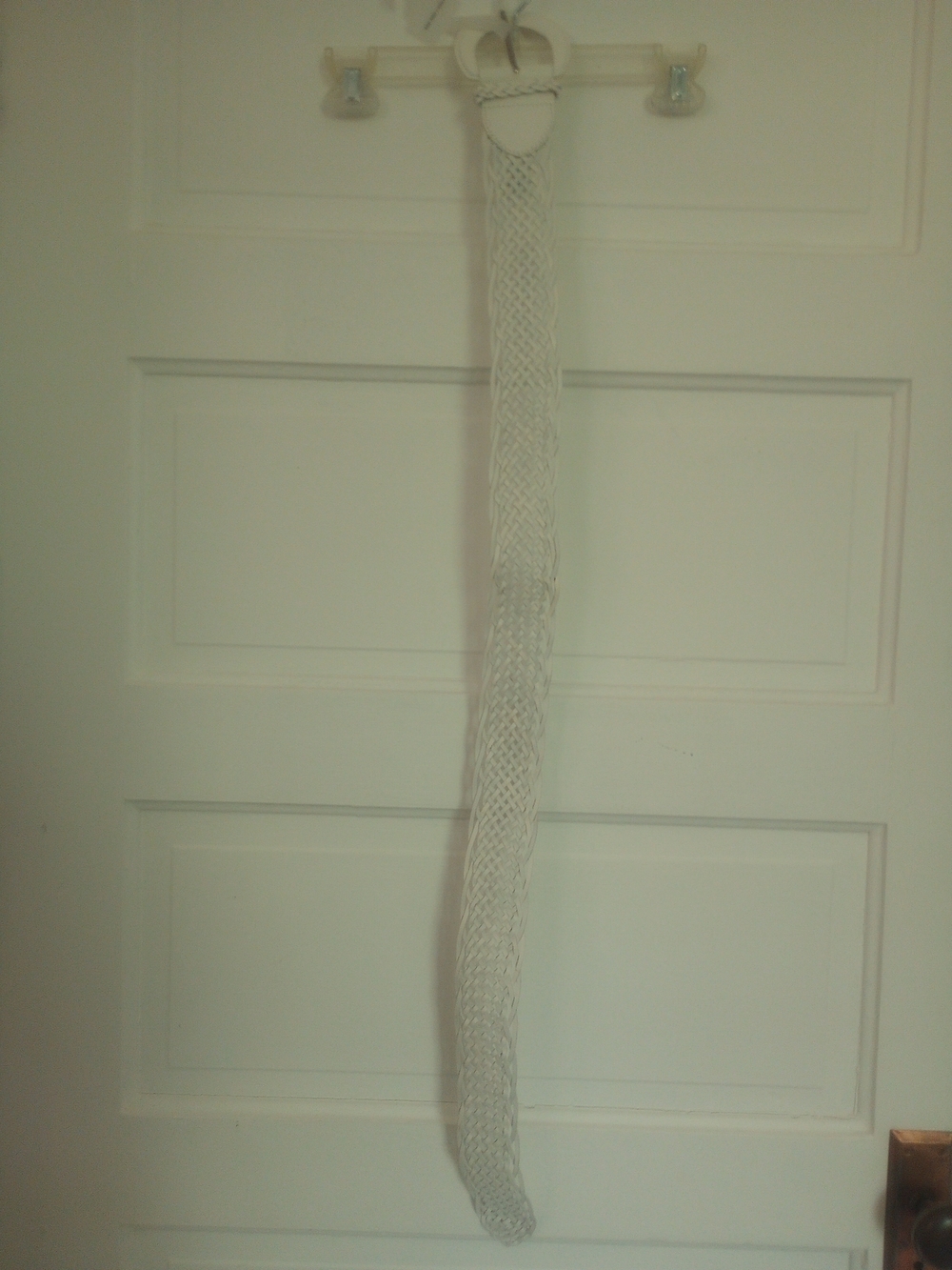 New York & Company White Braided Waist Belt